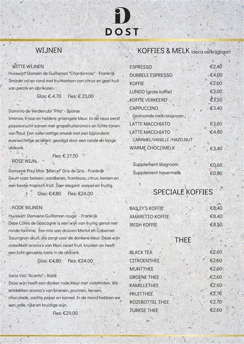 dost aarschot menu|Menu at Dost, Aarschot .